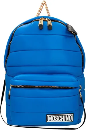 Moschino Taske, Dame, Blå, ONE SIZE, Quiltet Hætte Rygsæk