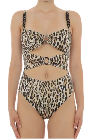 Moschino Badetøj, Dame, Brun, XL, Polyester, Elegant Etdelt Badedragt