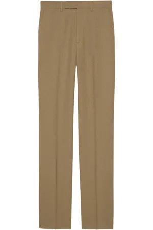 Gucci Bukser, Dame, Brun, 2XL, Polyester, Skræddersyede bukser med brede ben