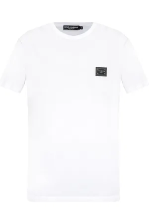 Dolce & Gabbana Top, Herre, Hvid, XL, Bomuld, Applikeret T-shirt