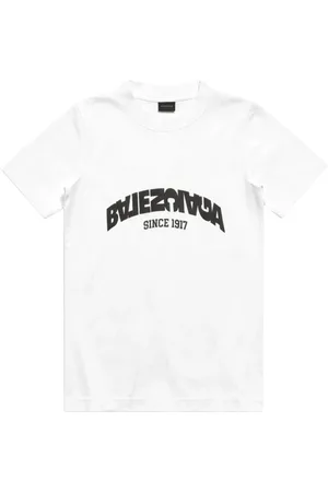 Balenciaga Top, Dame, Hvid, M, Hvid Sort Tætsiddende T-Shirt