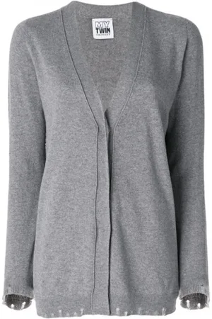 Twin-Set Strik, Dame, Grå, XS, Uld, Cardigans