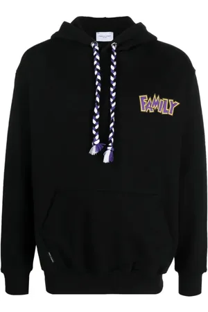 Family First Sweathshirts & Hoodies, Herre, Sort, M, Bomuld, Sort hættetrøje i bomuld med logo tryk