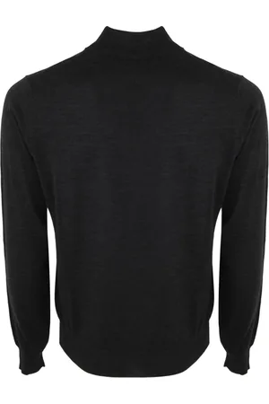 FILIPPO DE LAURENTIIS Strik, Herre, Sort, L, Uld, Anthracite Merino Højhalset Sweater