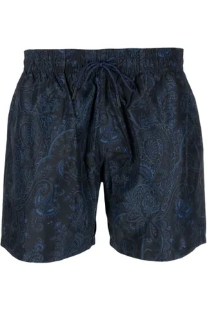 Etro Badetøj, Herre, Blå, S, Polyester, Paisley Print Badeshorts