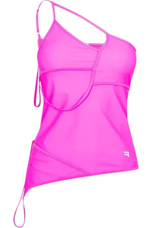 Balenciaga Top, Dame, Lyserød, M, Uld, Rosa Asymmetrisk Stroptop