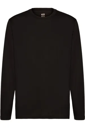 Boggi Milano Top, Herre, Sort, M, Bomuld, Pima Cotton Jersey Langærmet T-shirt