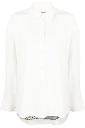 KRIZIA Bluser & Skjorter, Dame, Hvid, XS, Uld, Silkeskjorte med dyreprint
