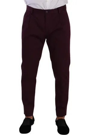 Dolce & Gabbana Bukser, Herre, Lilla, M, Bomuld, Lilla Bomuld Tapered Chinos Kjolebukser
