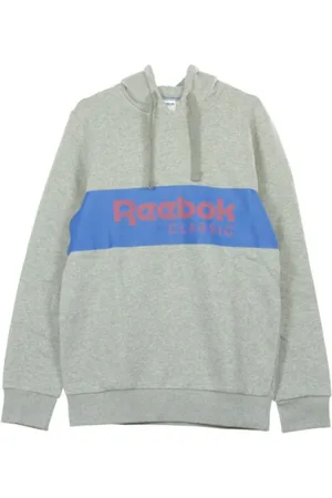 Reebok Sweathshirts & Hoodies, Herre, Grå, XL, Uld, Hættetrøjer