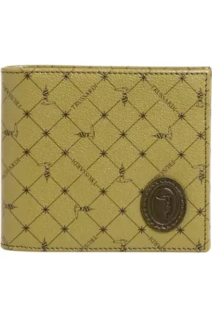 Trussardi Tilbehør, Herre, Grøn, ONE SIZE, Læder, Grøn Læder Monogram Pung