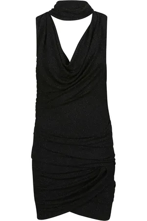 IRO Kjole, Dame, Sort, L, Sort Lurex Ærmeløs Mini Kjole