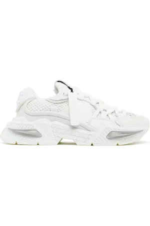 Dolce & Gabbana Sko, Dame, Hvid, 36 EU, Hvide lavtop sneakers med mesh-paneler