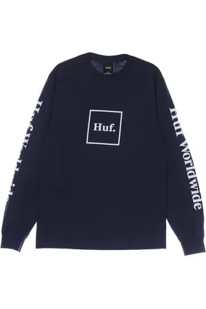 Huf Sweathshirts & Hoodies, Herre, Blå, S, Domestic Langærmet Tee - Navy
