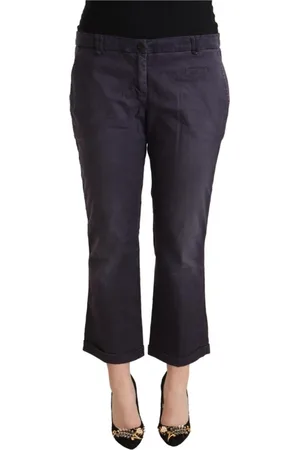 Jucca Bukser, Dame, Sort, L, Bomuld, Sorte Cropped Bukser med Lav Talje