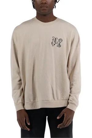 Palm Angels Sweathshirts & Hoodies, Herre, , XL, Bomuld, Monogram Linen Crewneck Sweater
