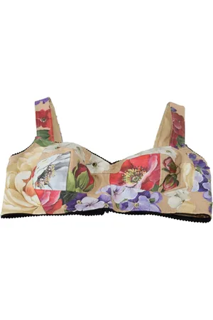 Dolce & Gabbana Top, Dame, Flerfarvet, XS, Bomuld, Blomstret Cropped Bustier Korset Top