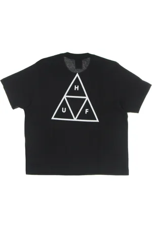 Huf Top, Dame, Sort, M, Afslappet T-shirt med Triple Triangle Design