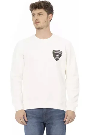 AUTOMOBILI LAMBORGHINI Sweathshirts & Hoodies, Herre, Hvid, XL, Uld, Crewneck Sweatshirt med Logo Print