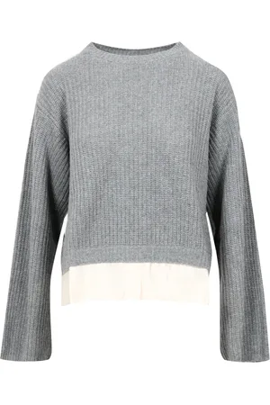 Kaos Strik, Dame, Grå, M, Uld, Elegant Uld-Bluse