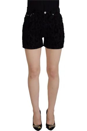 Dolce & Gabbana Shorts, Dame, Sort, XS, Bomuld, Sort Denim Bomuld Stræk Hot Pants Shorts