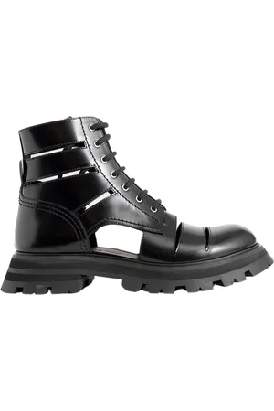 Alexander McQueen Sko, Dame, Sort, 39 EU, Læder, Sort Wander Snørestøvler