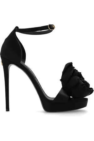 Dolce & Gabbana Sko, Dame, Sort, 40 EU, Uld, ‘Keira’ platform sandaler