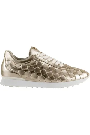 Högl Sko, Dame, Gul, 41 1/2 EU, Uld, Metallic Guld Læder Sneakers