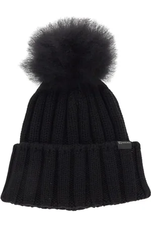 Woolrich Tilbehør, Dame, Sort, S, Uld, Hyggelig Pom Pom Hue