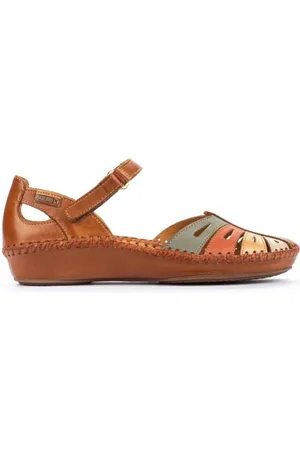 Pikolinos Sko, Dame, Brun, 36 EU, Læder, Vallarta Fletet Kilehæl Sandal