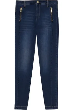 Liu Jo Jeans, Dame, Blå, W26, Bomuld, Højtaljede skinny jeans med lynlåslommer