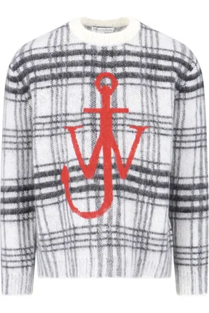 J.W.Anderson Sweathshirts & Hoodies, Herre, Grå, M, Uld, Gråternet Logo Sweater