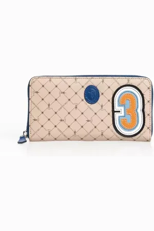 Trussardi Tilbehør, Herre, , ONE SIZE, Læder, Læder Lynlås Pengepung med 70er Print