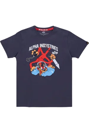 Alpha Industries Top, Herre, Sort, M, Fighter Squadron Tee - Grå/Sort