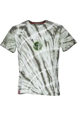 Alpha Industries Top, Herre, Grøn, L, Tie Dye Tee - Mørk Oliven
