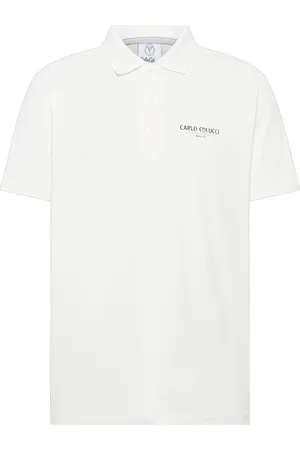 Carlo Colucci Top, Herre, Hvid, M, Tyl, De Santis Basic Line Polo Shirt