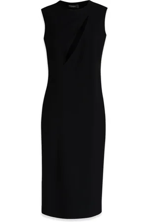 VERSACE Kjole, Dame, Sort, S, Uld, Midi Kjoler