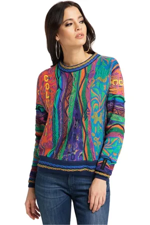 Carlo Colucci Strik, Dame, Blå, S, Unik Rund Hals Sweater Kollektion til Kvinder