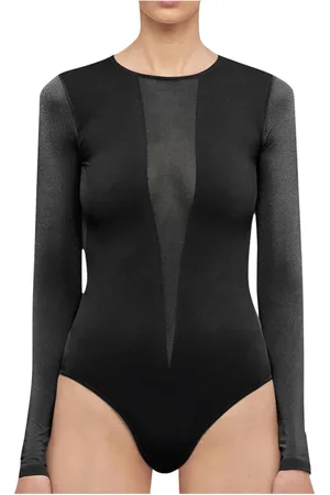 Wolford Top, Dame, Sort, M, Seamless Langærmet Body med Rund Hals