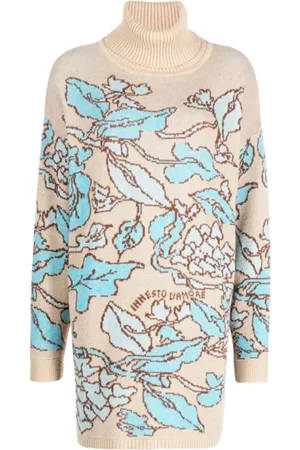 Twin-Set Strik, Dame, Blå, M, Uld, Maxi Sweater Iced Coffee