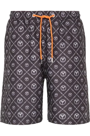 Carlo Colucci Badetøj, Herre, Sort, XS, Herre Logo Print Badeshorts Carmellini