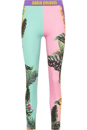 Carlo Colucci Bukser, Dame, Flerfarvet, XS, Farverige trykte leggings Cupani