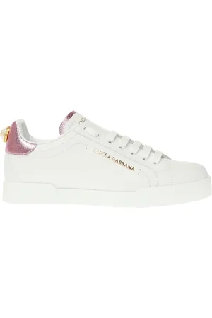 Dolce & Gabbana Sko, Dame, Hvid, 37 1/2 EU, Uld, Portofino sneakers