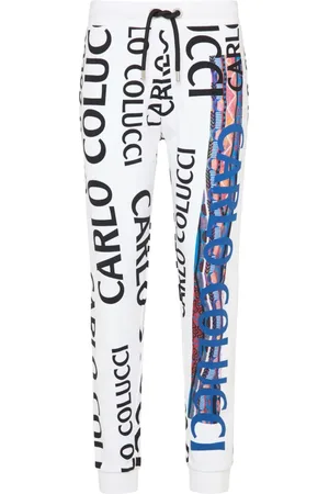 Carlo Colucci Bukser, Herre, Hvid, 3XL, Conforto Logo Sweatpants