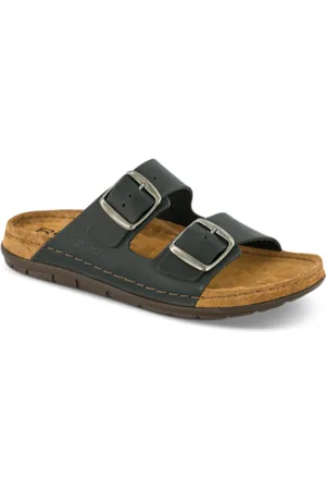Rohde Sko, Dame, Sort, 40 EU, Læder, Sort Læder Sandal med Spænde Lukning