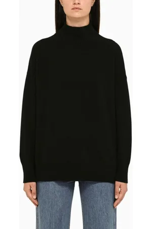 Roberto Collina Strik, Dame, Sort, S, Uld, Sort uld og cashmere sweater