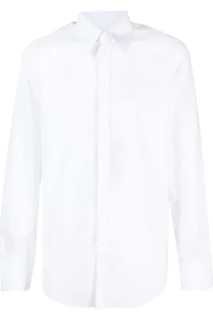 Dolce & Gabbana Skjorte, Herre, Hvid, 2XL, Hvid Slim Fit Skjorte med Spids Krave og Lange Ærmer