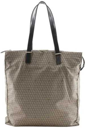 Fendi Pre-owned, Dame, Brun, ONE SIZE, Uld, Fendi Zucchino Brun Syntetisk Tote