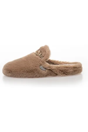 Copenhagen Shoes Sko, Dame, Brun, 41 EU, Uld, Bløde hjemmesko med gulddetalje
