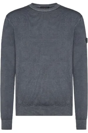 Peuterey Sweathshirts & Hoodies, Herre, Grå, S, Uld, Grå Acid-Dyed Merino Tricot Sweater